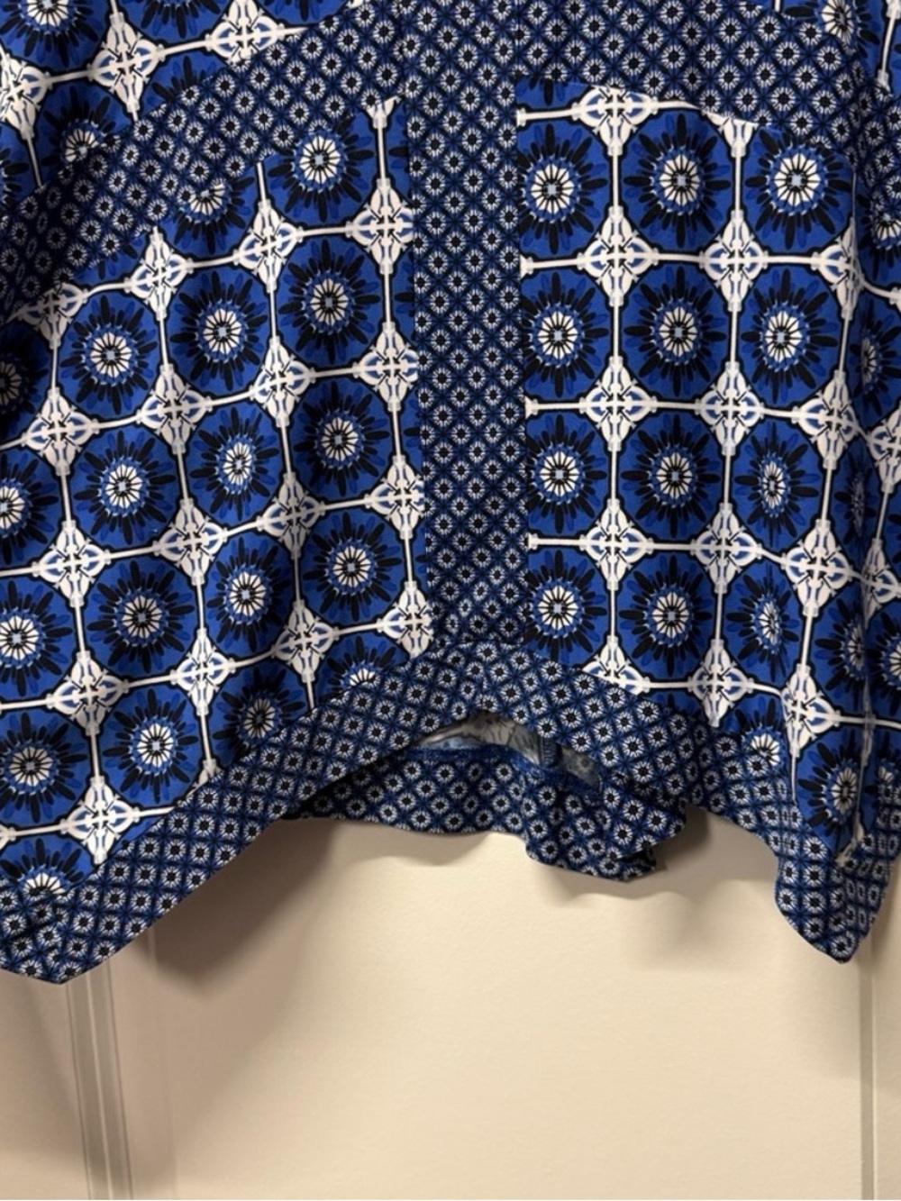 INC International Concepts Blue Printed Peplum Top – Size Large - Picture 6 of 6